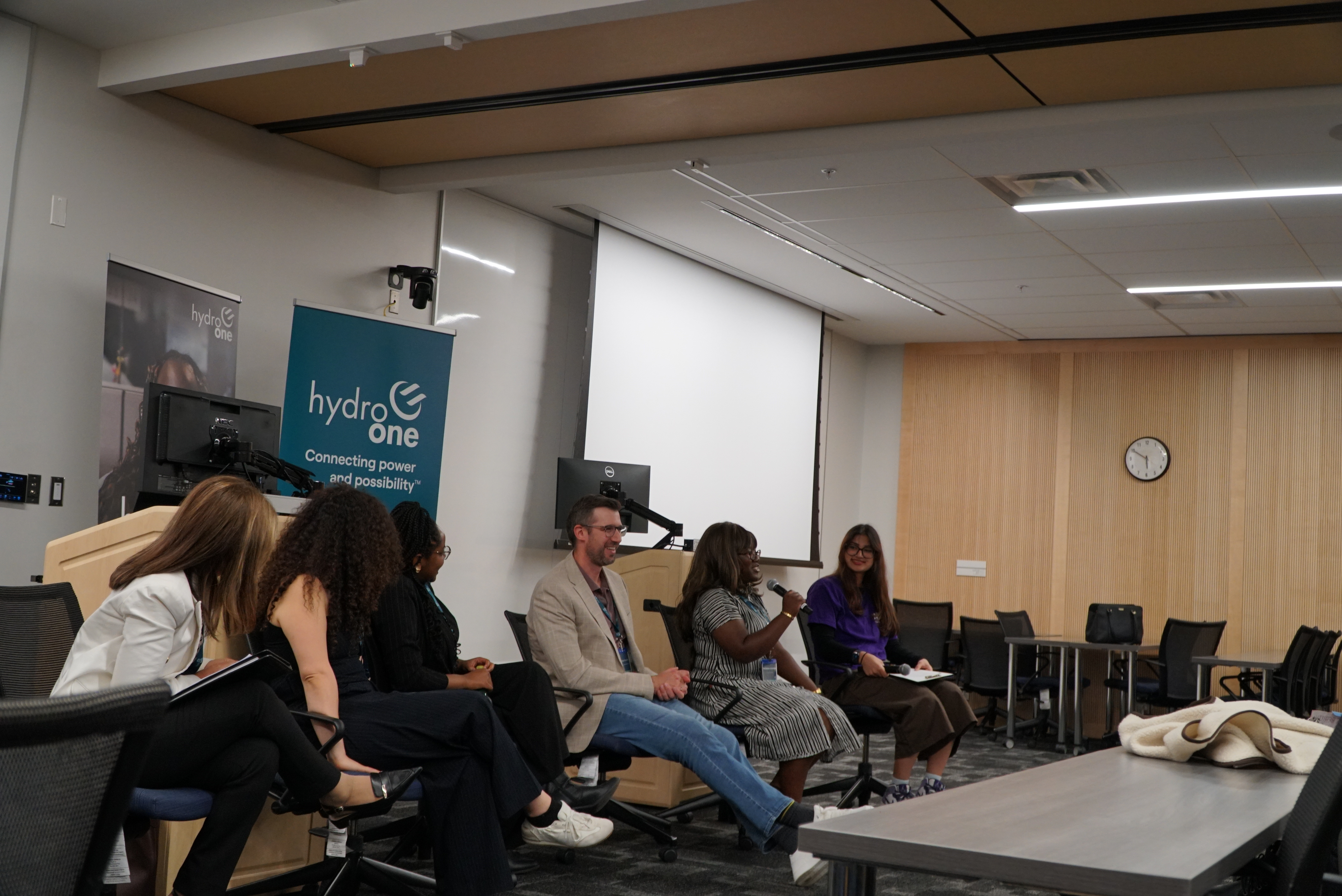 Marwa participating in a Hydro One panel discussion